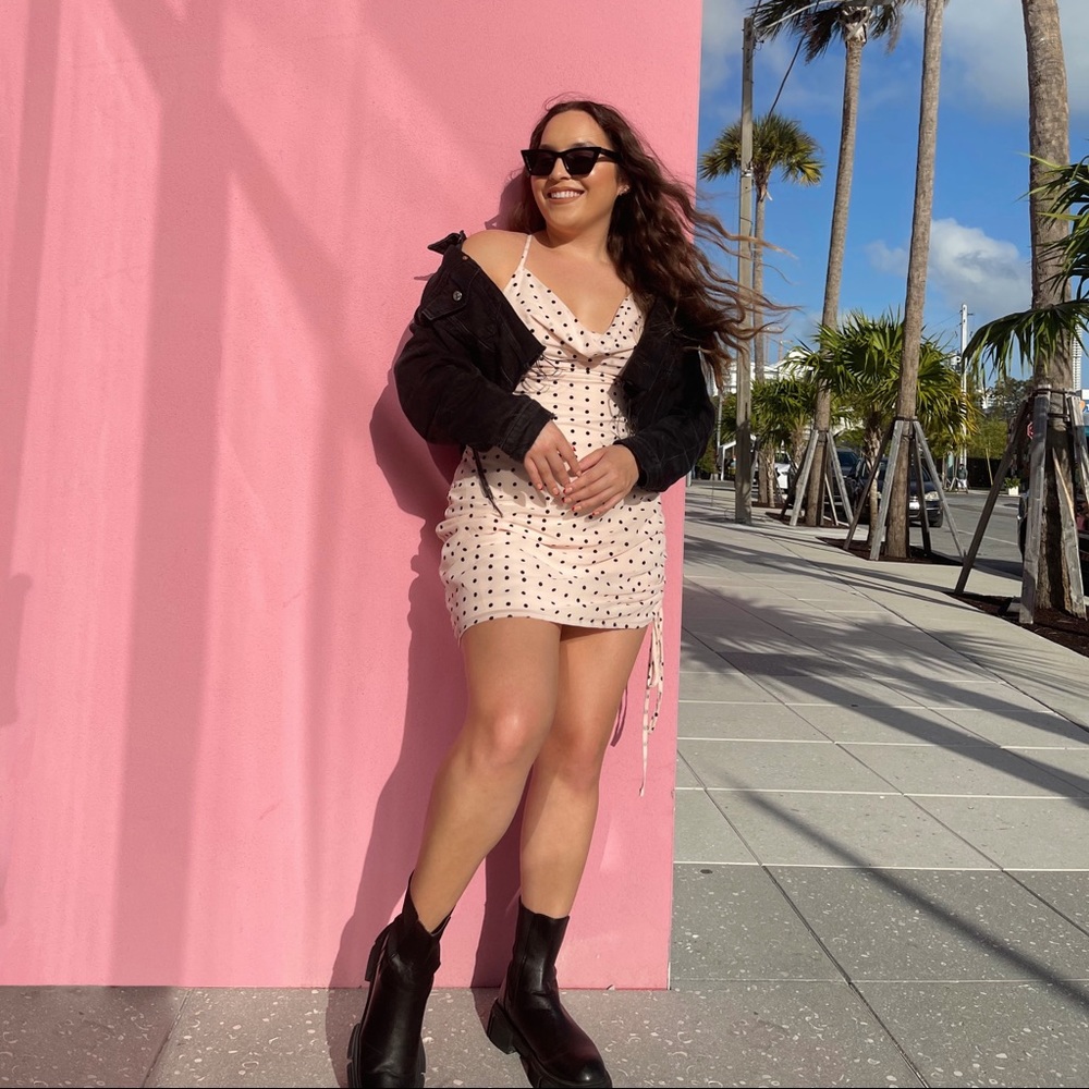 Nasty Gal Dot a Hold On You Cowl Mini Dress